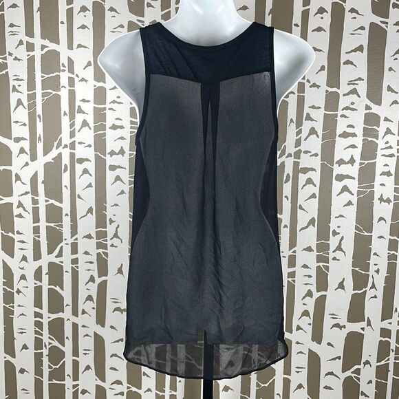 Express Black Studded Sheer Back High Low Tank Top sz S - Picture 5 of 7